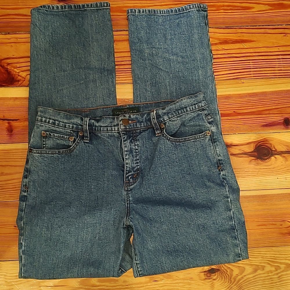 LRL Lauren Jeans Co Denim Straight Leg Jeans Medium Wash Size 10